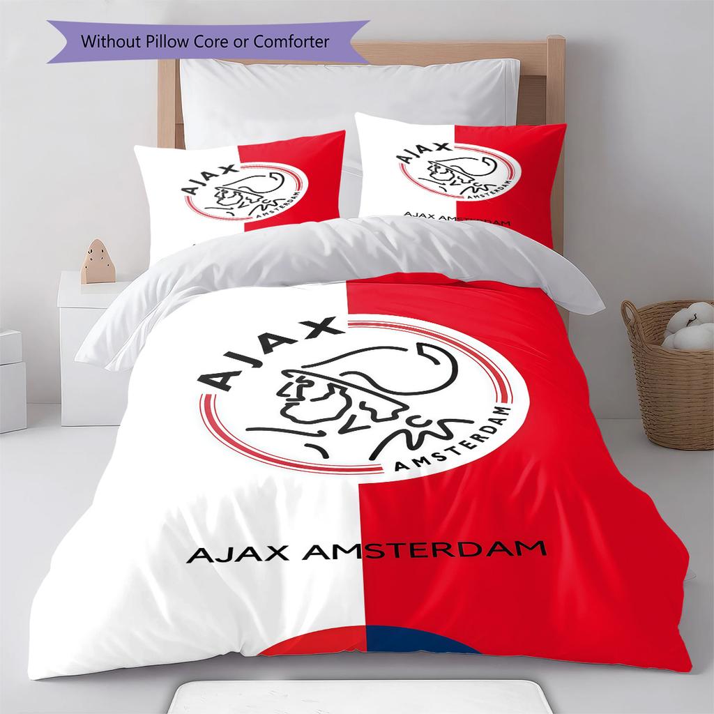 AFC Ajax Amsterdam Bedding Quilt Set Quilt Cover Pillowcase Home Decoration Birthday Gift (1 * Duvet Cover + 2 * Pillowcase, Without Core)