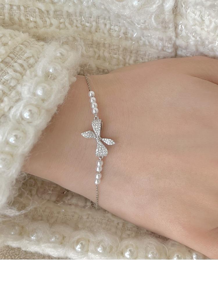 

Милый нишевый браслет-бант с бриллиантами и жемчугом, женский, новый, подарок на день рождения для подруг