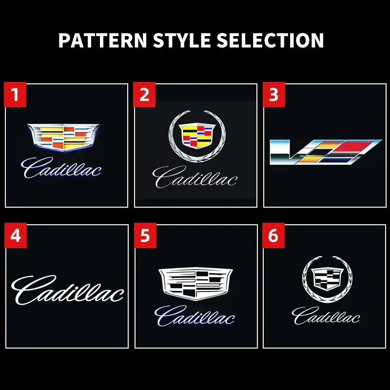 BFEOP1 2pcs LED welcome lamp car door light logo laser projector lighting emblem For Cadillac CT5 CT6 XT4 XT5 XT6 ATS SRX XTS CTS