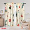 2pcs,2D Plane Printing Contemporary Curtains Christmas Tree Snowman Winter Gift Polyester Easy Install (without Rod) All Seasons