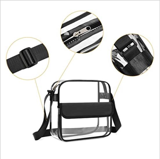Enkrio Clear Bag, Transparent Crossbody Shoulder Bag, Lightweight PVC Material, Waterproof Pouch