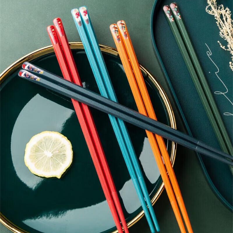 Japanese Style Alloy Chopsticks, 10-Pair Set