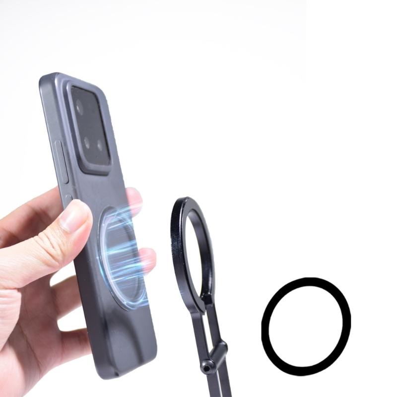 Aluminum Magnetic Phone Holder Rotatable Mobile Phone Mount Upgrades for Stable Video Recording & Multiple Angle Shoot