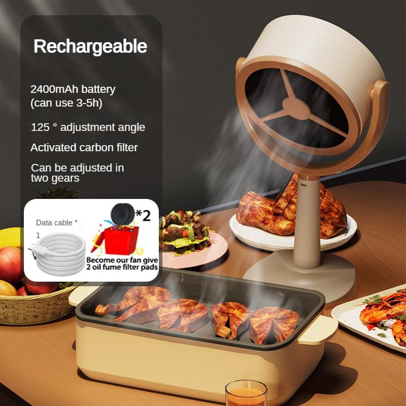Wireless Desktop Range Hood Mini Kitchen Hood USB Rechargeable Okap Kuchenny Portable Household Barbecue Hot Pot Mute Range Hood