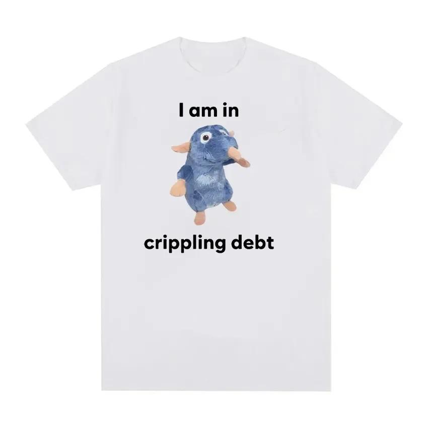 I Am In Crippling Debt Rat Plush Funny Printed T Shirt Women Casual Fashion T-shirts Shortsleeve Roundneck Clothing