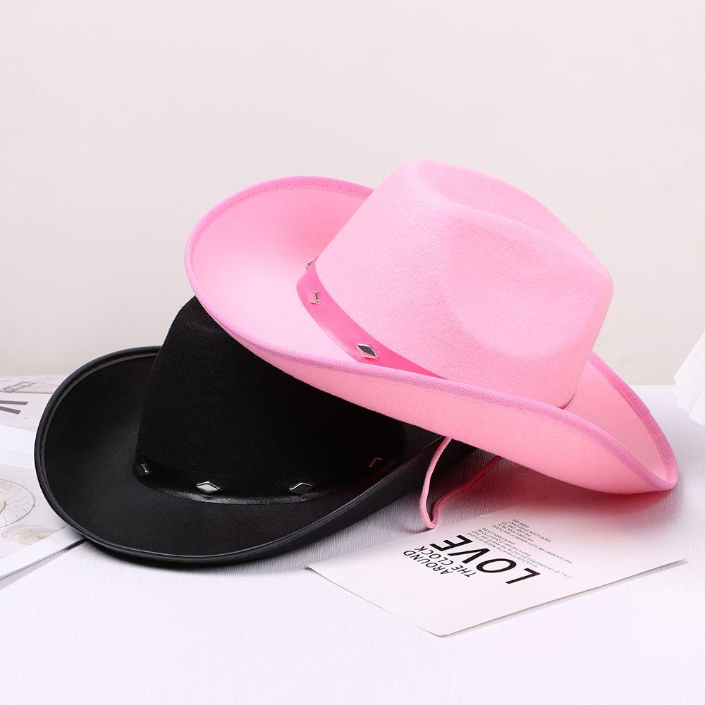 Creative Polyester Fancy Dress Cowgirl Studded Cowboy Hat Wild West Cap Western