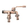 1PC Brass Bibcock 7 Colors Bronze Antique Outdoor Dual Outlet Faucet Washing Machine Out Garden Balcony Frost Protection Tap
