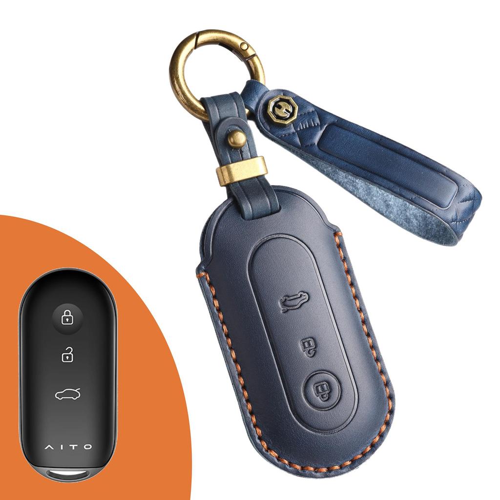 Handmade Genuine Leather Key Cover for Huawei AITO Jinkang Seres M7/M5