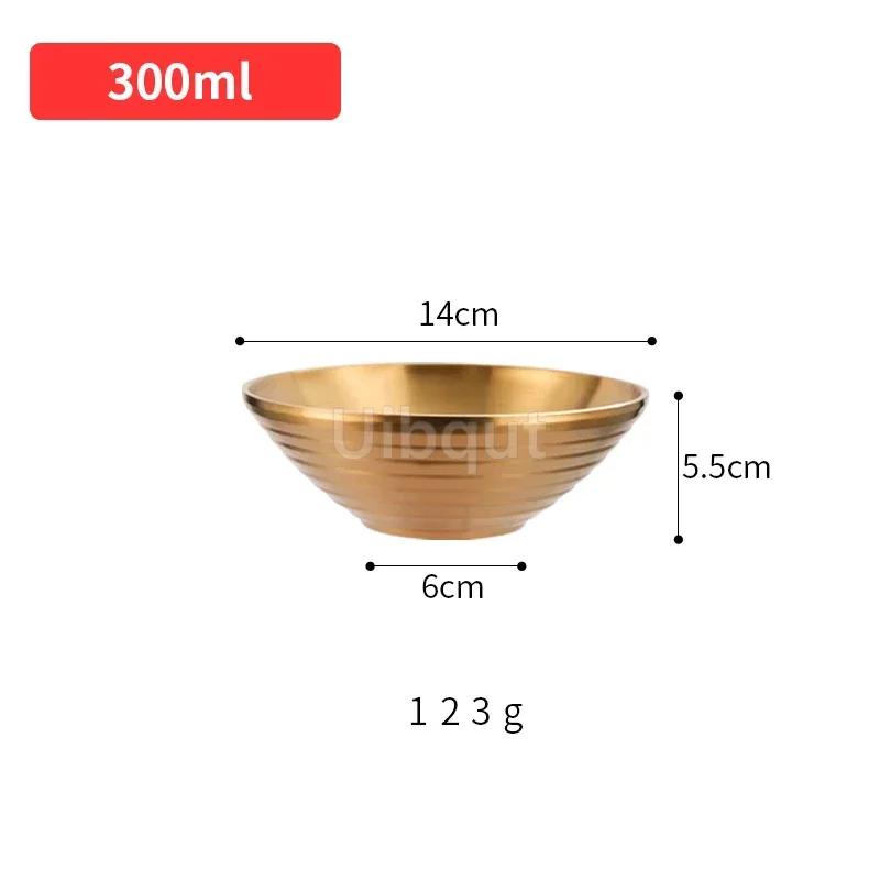 304 Stainless Steel Mixing Golden Hat Disc Korean Noodle Tableware Japanese Ramen Bowls Insulated Soup Ramen Bowl Bowlset