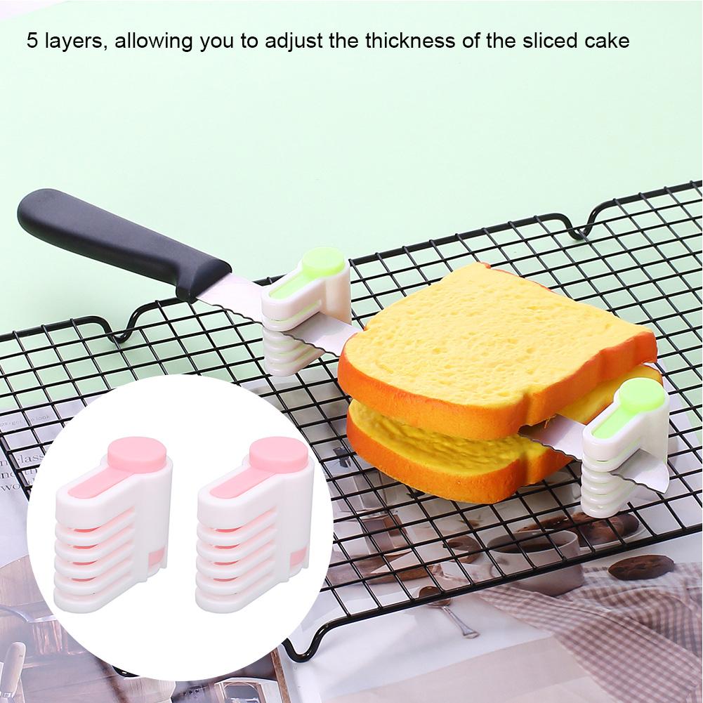 2Pcs MultiFunctional   Cake Brd Cutter Slicing   Tool Home Kitchen Accessory(Green 52036A )
