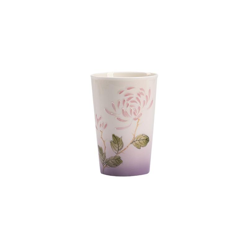 Twelve Flowers Teacup Set Handmade Ceramic Small Coke Cup Simple Modern Tea Drinking Master Cup Chinese Tea Room