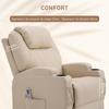 Luxury Reclining And Massage Armchair Electric Footrest Synthetic Leather Cream
