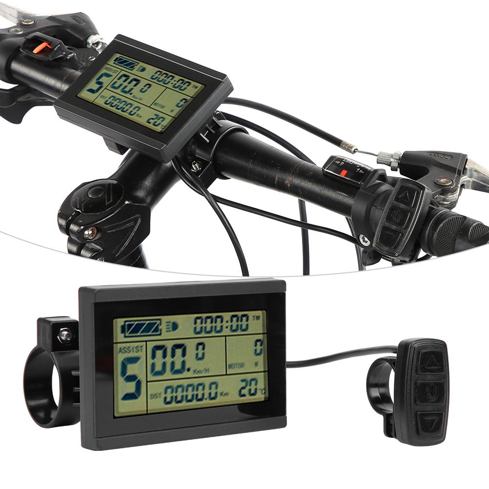 Bike Conversion KTLCD3U Horizontal Black&White Screen LCD Meter Waterproof Connector