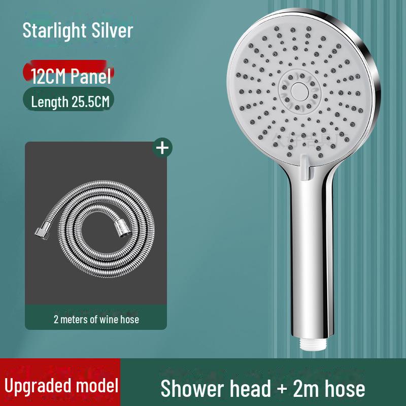 Large Five-Speed Pressurized Shower Head with Handheld and Yuba Water Heater