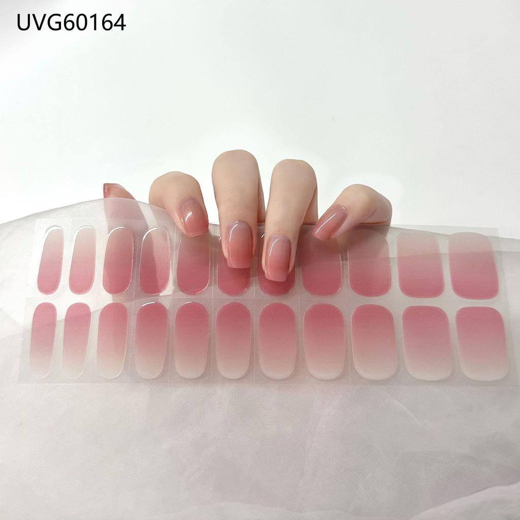 Transparent Nude UV Gel Nail Art Stickers: Semi-Cured, Semi-Baked Manicure Sheets