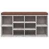 Shoe Bench Concrete Grey 103x30x48 cm Engineered Wood
