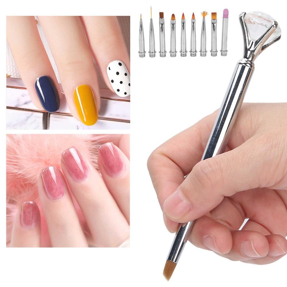 1 x Pen 10 x Pen Head Detachable Gel Pen Detachable Nail Art Brush  Diy Nail Decoration