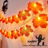 Luci Stringa LED Foglia d'Acero Zucca per Halloween e Ringraziamento