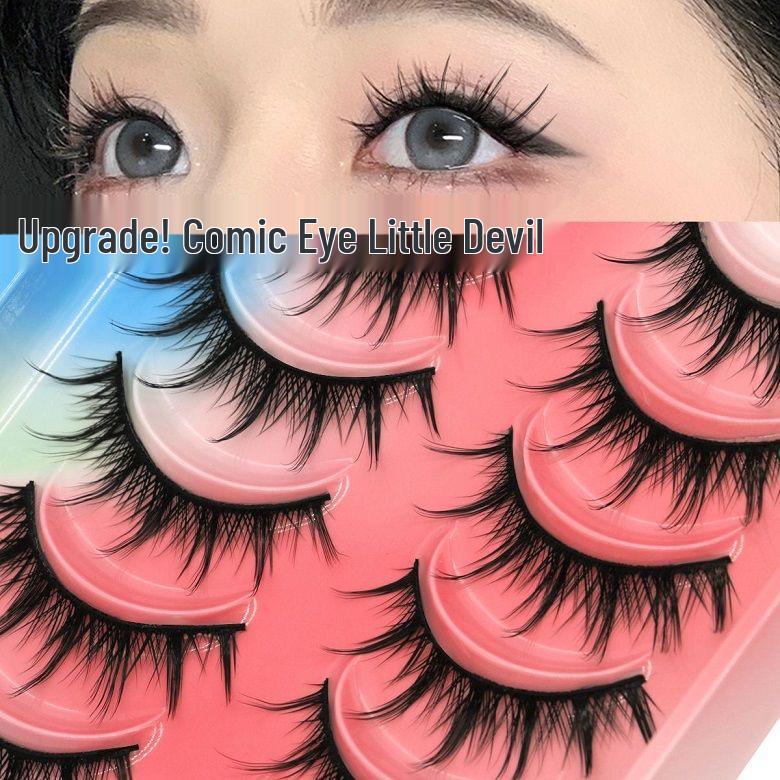 10 Pairs Barbie Manga Thick Cosplay False Eyelashes: European & American Natural Style