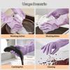 1Pair Latex Dish Washing Gloves,With Non-Slip Grip,Water Resistant Reusable Rubber Glove,For Kitchen Bathroom Cleaning