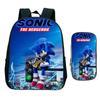 Straight Hair Animation Digital Printing Children'S Two-Piece Set Backpack Pencil Bag Primary And Secondary School Schoolbag