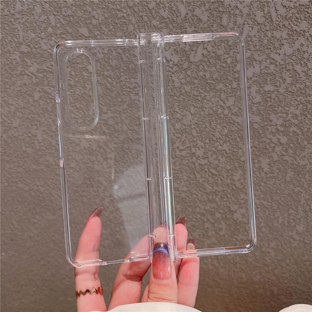 Transparent Hinge Protector Shockproof Cover for Samsung Galaxy Z Fold 4 5G Z Fold 3 Fold 5 Cases HD Hard Acrylic Full Protection Cover