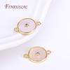 Trendy Gold Plated Shell Connector Charms For Necklace Jewelry Findings,Inlaid Zircon Round Connector Pendants DIY Accessories
