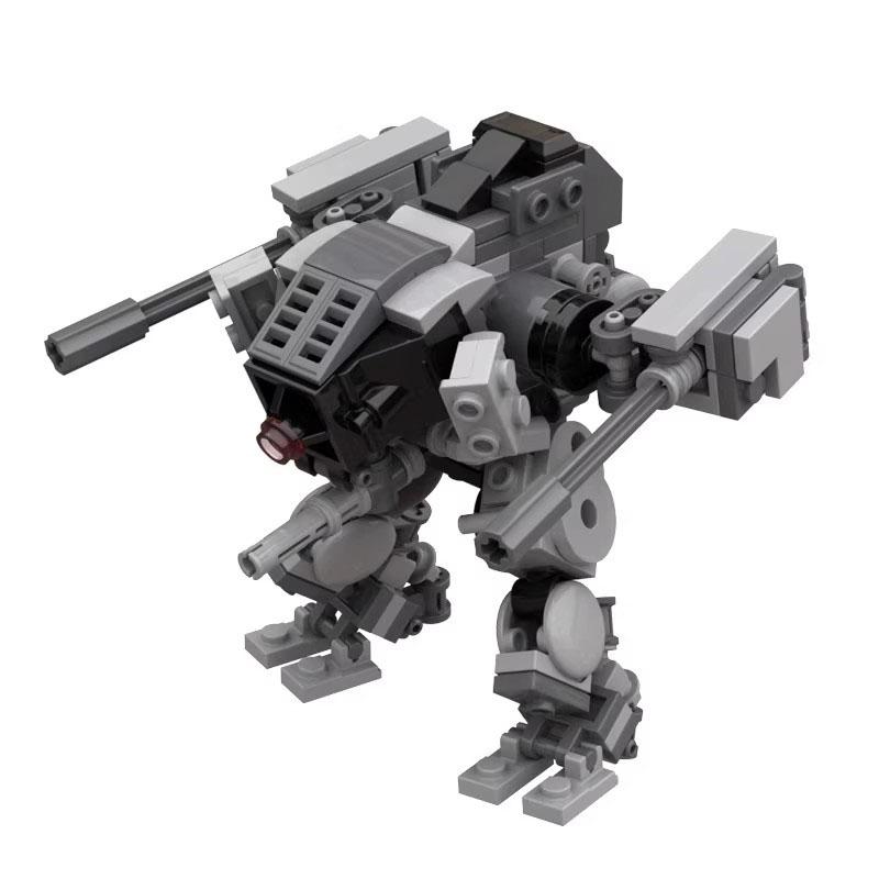 Non-Toxic Science Fiction Military Combat Robot Armed Bipedal Walking Mecha Rong Building Block Moc Building Toy Model