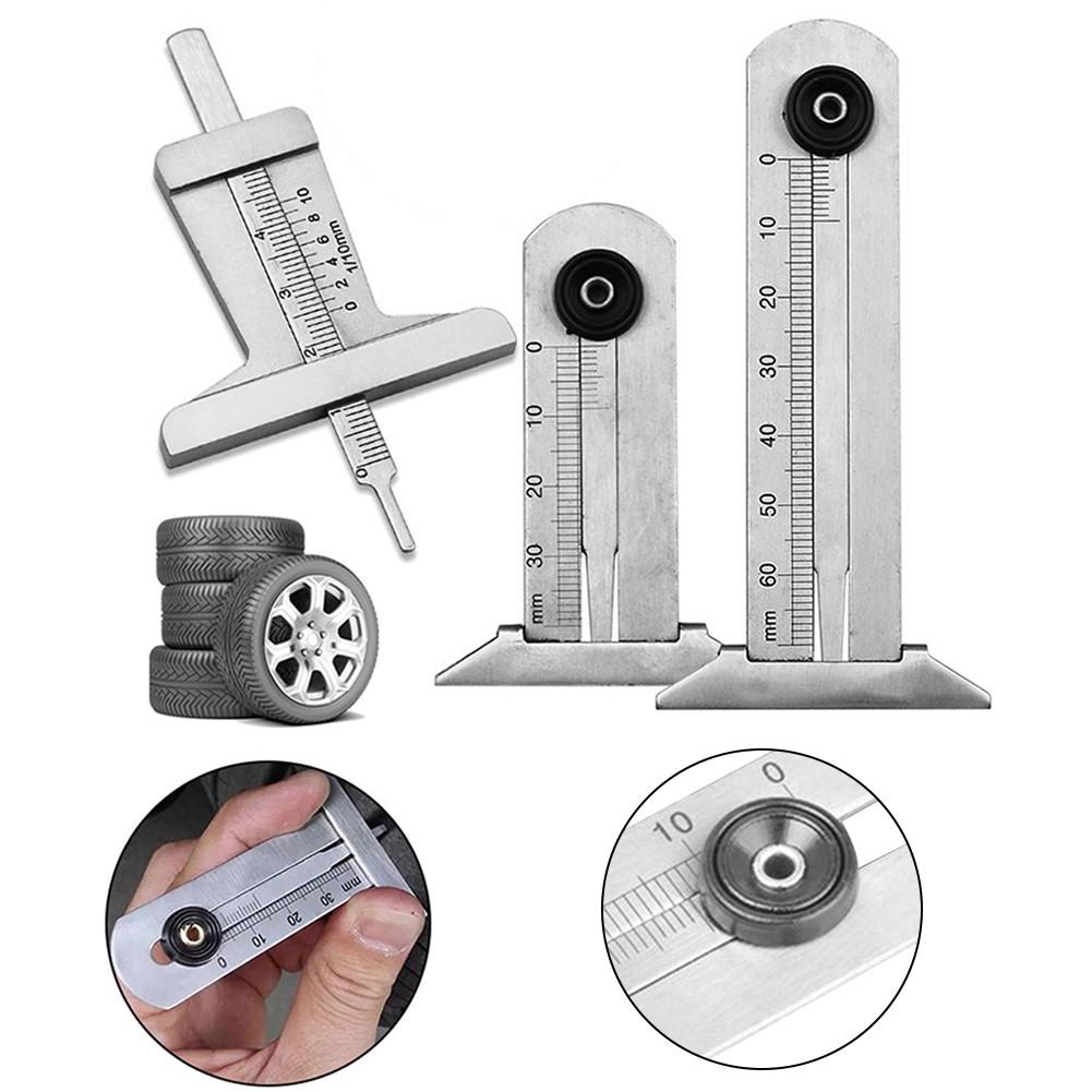 Stainless Steel Automobile Tire Tread Depth Gauge Caliper Measuring Tool