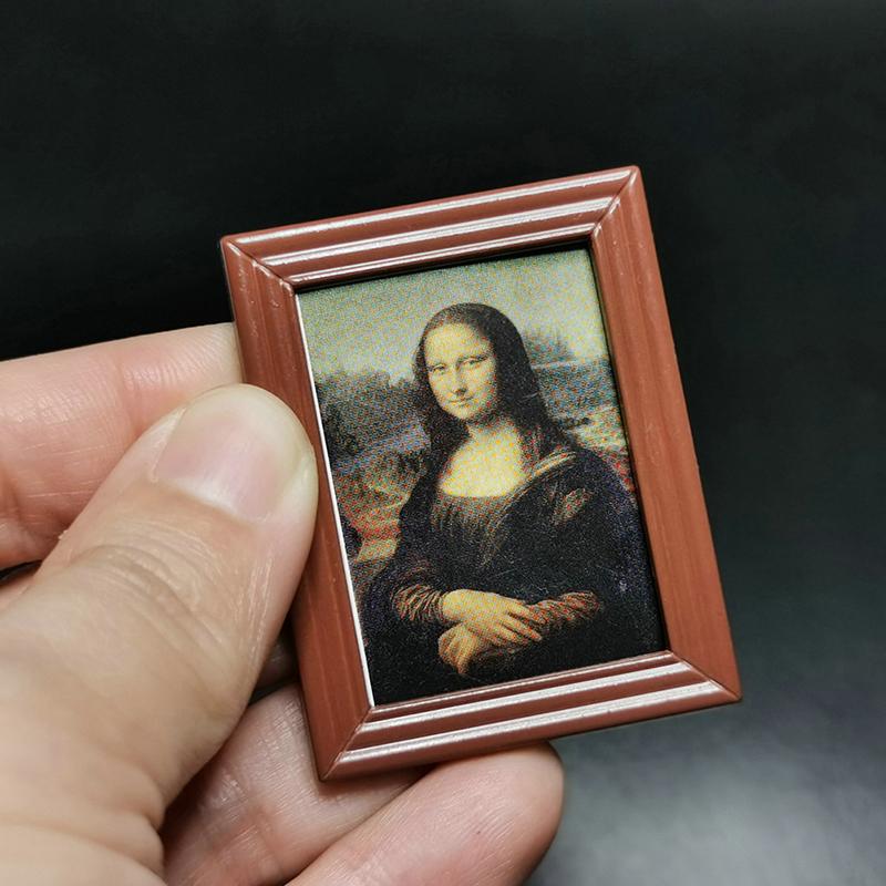 Sale 1:12 Dollhouse Mini World Famous Oil Painting Mural Wall Picture Dollhouse Accessories Decor
