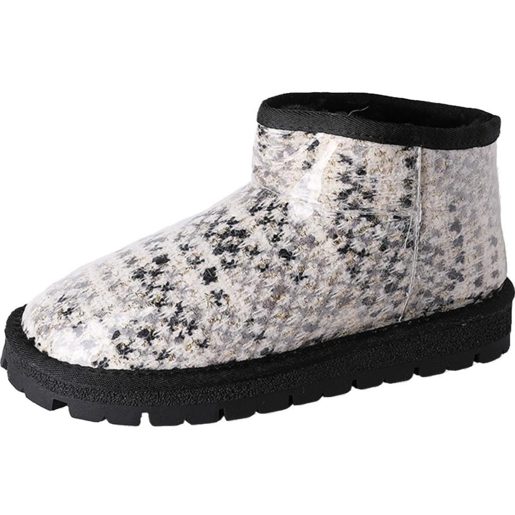 Fashion Plaid Casual Snow Boots for Children In Autumn and Winter 2025 New Waterproof and Non-slip Piled Thickened Cotton Shoes