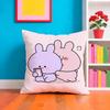 A-Asamimichan Housse de coussin Lapin Mignon Tissu Pelucheux Doux Imprimé Double Face Canapé Cadeau Chaleureux Hiver Housse de Coussin