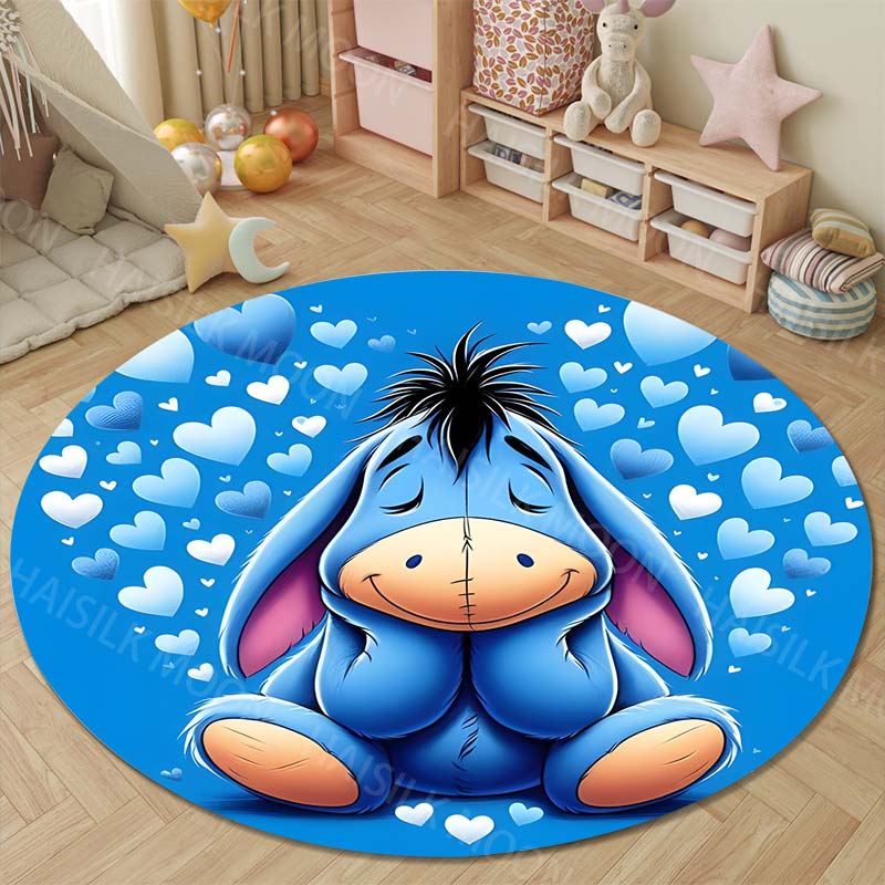 Free Shipping! Winnie The Pooh Eeyore Round Rugs Bedroom Living Room Floor Mats for Kids and Adults Chair Mat Carpet Home Decor