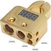 Autobatterie-Polklemmen-Set mit Digitalvoltmeter Standard 0/4/8/10 AWG-Lehre A (Gold)