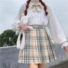 Qichenk High School Girl Uniform Pleated Checkered Skirt with Perfect for Photo Amusement Cultural Long Size L Skirt, Skirt, Cosplay, Ribbon, Parties,