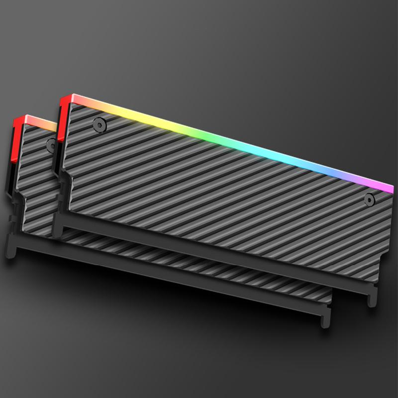 JUMPEAK R02 Computer ARGB Memory Module Heatsink Shim Cover Wavy Enhanced Cooling DDR3 DDR4 DDR5 PC RAM Cooler Radiator Armor