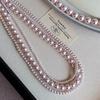 Luxuriöse Rosenlila Perlenkette für 2024 Koreanische Ausgabe Elegantes Schmuckstück Damen Sexy Schlüsselbeinkette Accessoires