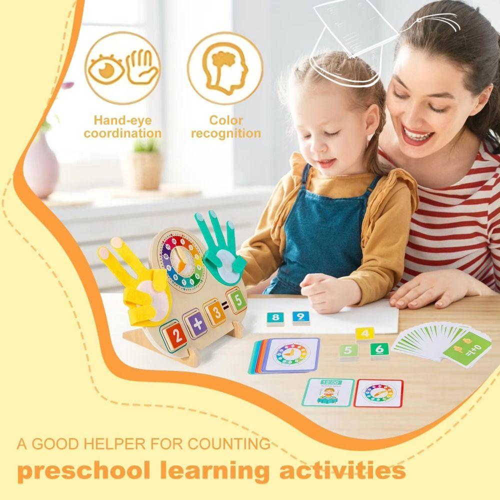 Montessori Clock Finger Numbers Math Toy Educational Toys Children Counting Toys  Birthday Gifts