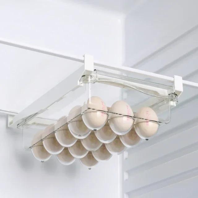 1/2pcs Fridge Organizer Fruit Egg Refrigerator Storage Box Under-shelf Drawer Fresh-keeping Kitchen Fridge Organizer Vanity Tray