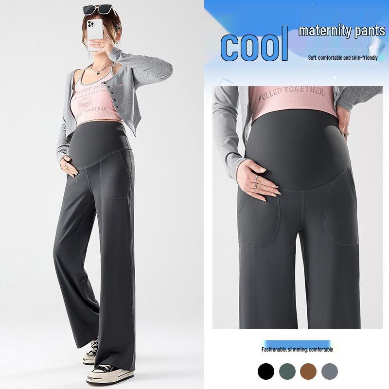 Seamless Sharkskin Wide-Leg Maternity Yoga Pants for Spring-Summer Autumn 2XL