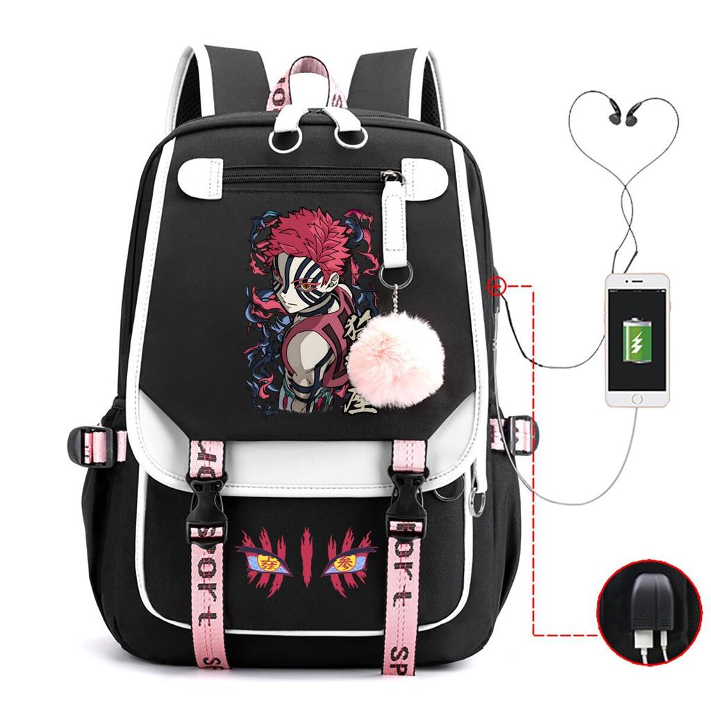 Ghost Extermination Surrounding Day Trend Backpack Large Capacity Student Schoolbag Multi-functional Leisure Outdoor Bag