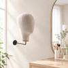 Female Mannequin Head with Wooden pedestalSaving WallMounted Compact Hairpiece Holder