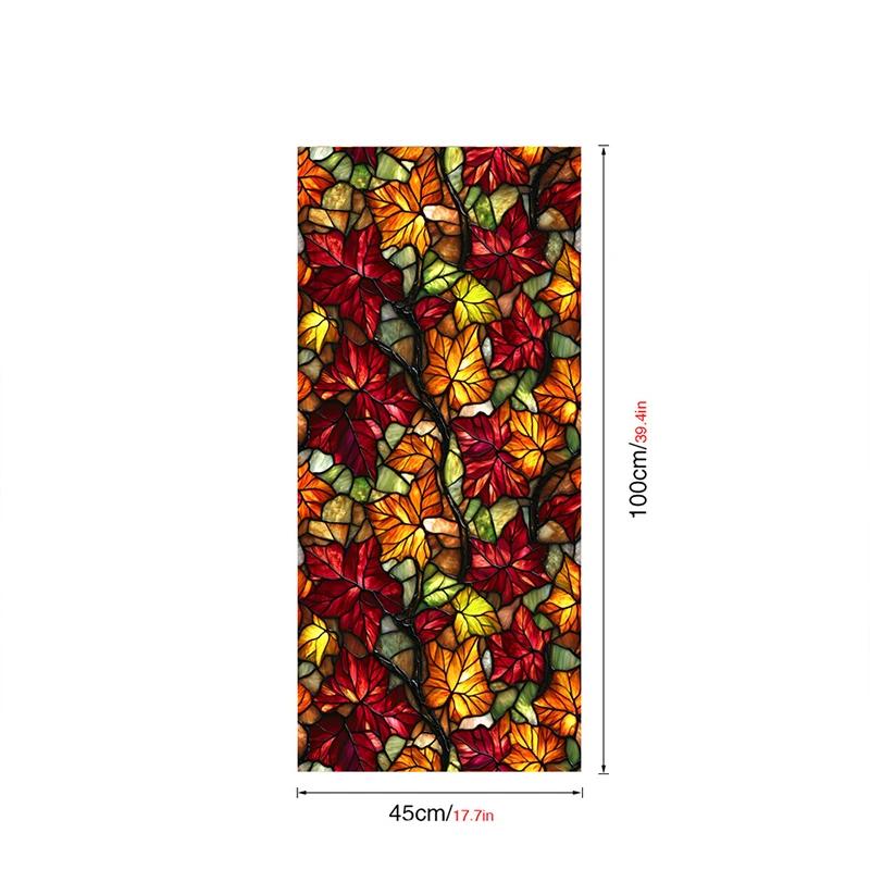 

Halloween Theme Window Film PVC Stained Glass Films Door Window Stickers Home Bathroom Balcony Office Party Decor Privacy Film 45x100cm