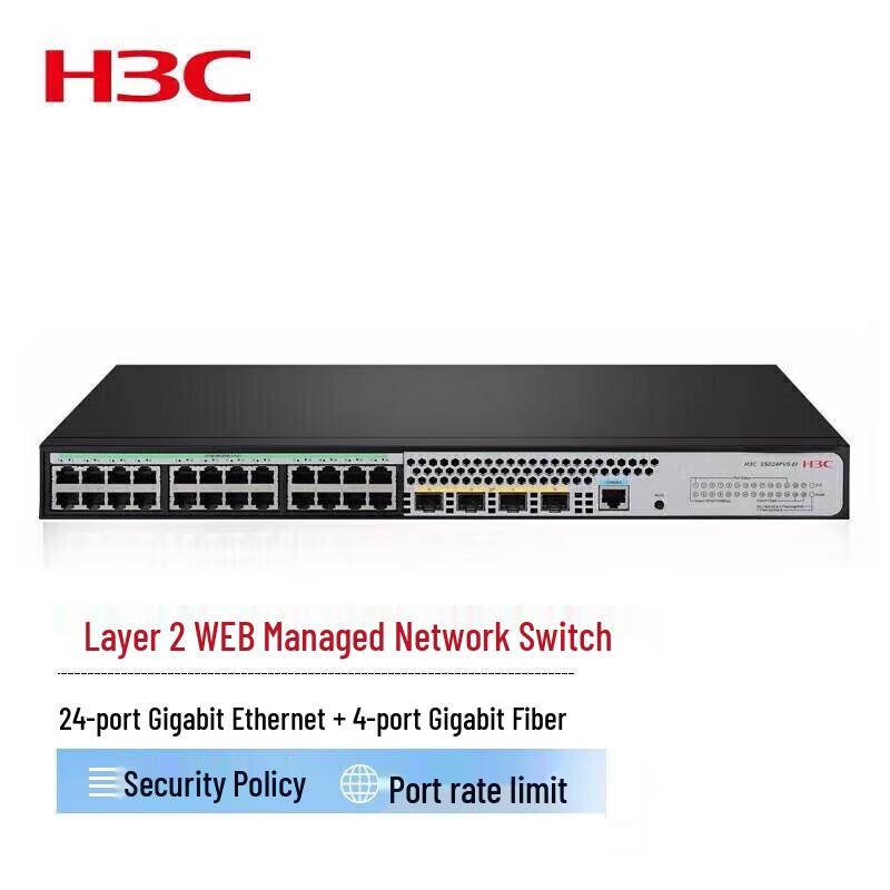 H3C S5024PV6-EI-PWR 24-Port Gigabit PoE+ Managed Switch