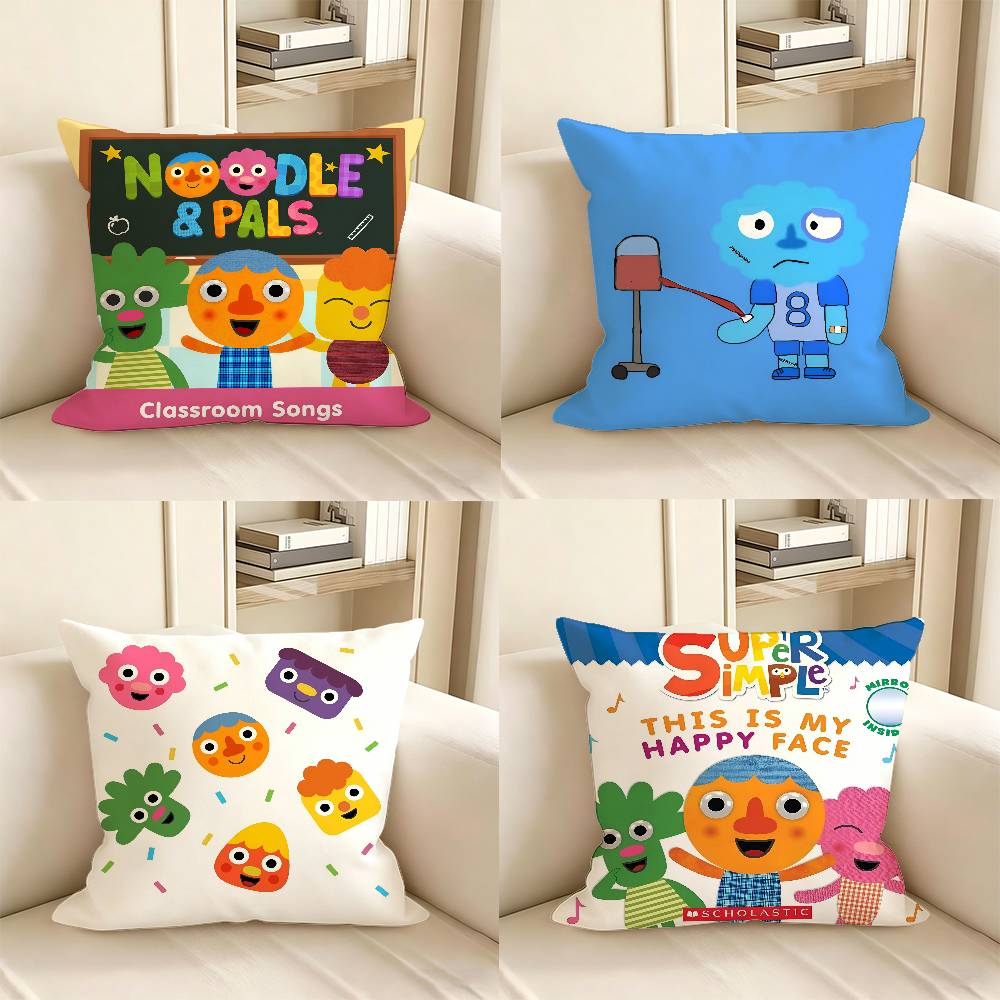 Stück Cartoon Nudel und Freunde Kissenbezug Mode Quadratischer Kissenbezug Schlafzimmer Sofa Raum Ins Dekoration Freizeit