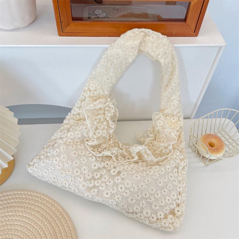 53 Summer Fairy Gas Lace Daisy Canvas Bag Women's New Trendy Shoulder Bag Shopping Bag