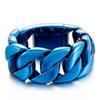 Pulseira de Corrente Curb Cubana Cor Ouro Prata Pesada 26MM Homens Mulheres Hiphop Arco-íris Aço Inoxidável Biker Moto Pulseira Joia