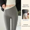 Women's Extra Long High-Waisted Fleece-Lined Winter Leggings - Striped, Warm, Cotton, for Tall Figures