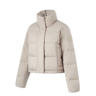 Série Fitness Imperméable Couleur Unie Fermeture Éclair Col Montant Confortable Respirant Veste Courte Décontractée en Duvet Vêtements d'Extérieur pour Femmes AYMU102-6