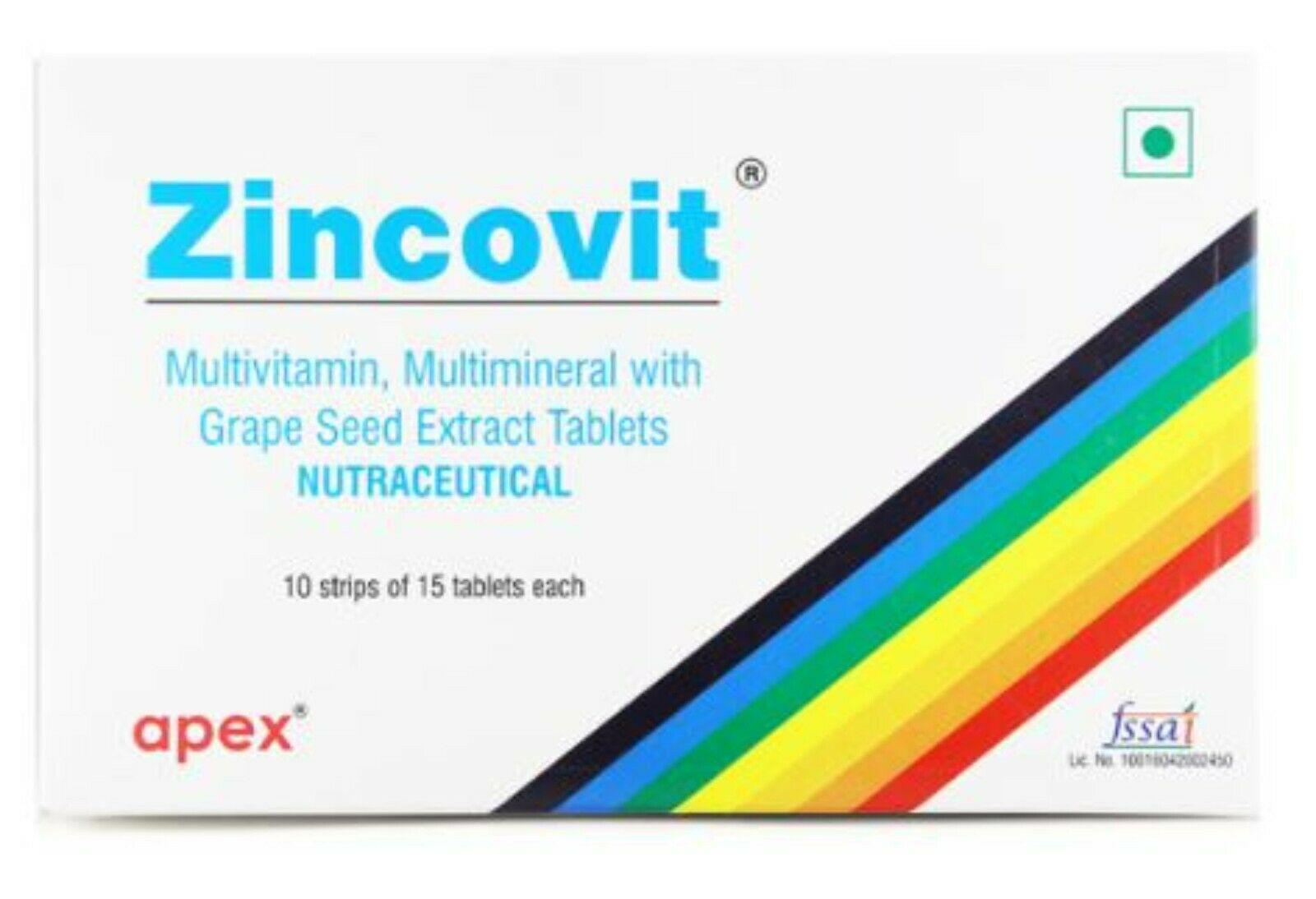 

150 таблеток Цинковіт Мультивітамін, Мультимінерал з виноградними кісточками | БЕЗКОШТОВНА ДОСТАВКА